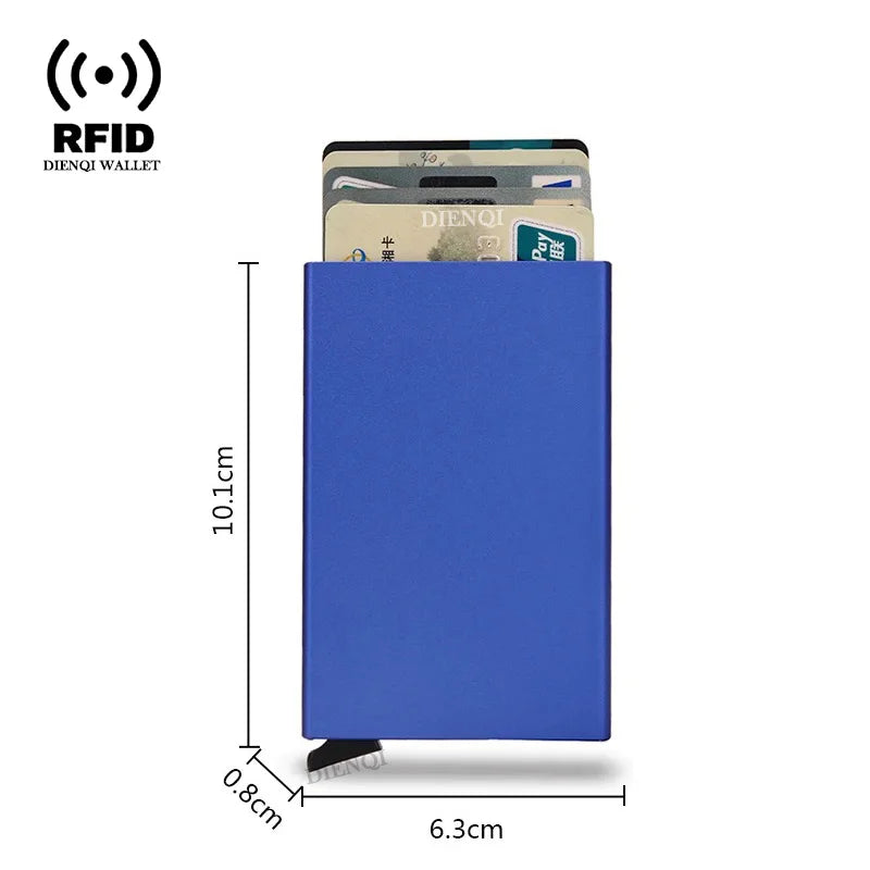 Rfid Credit Card Holder Metal Thin Slim Smart Wallet Men Women Wallets