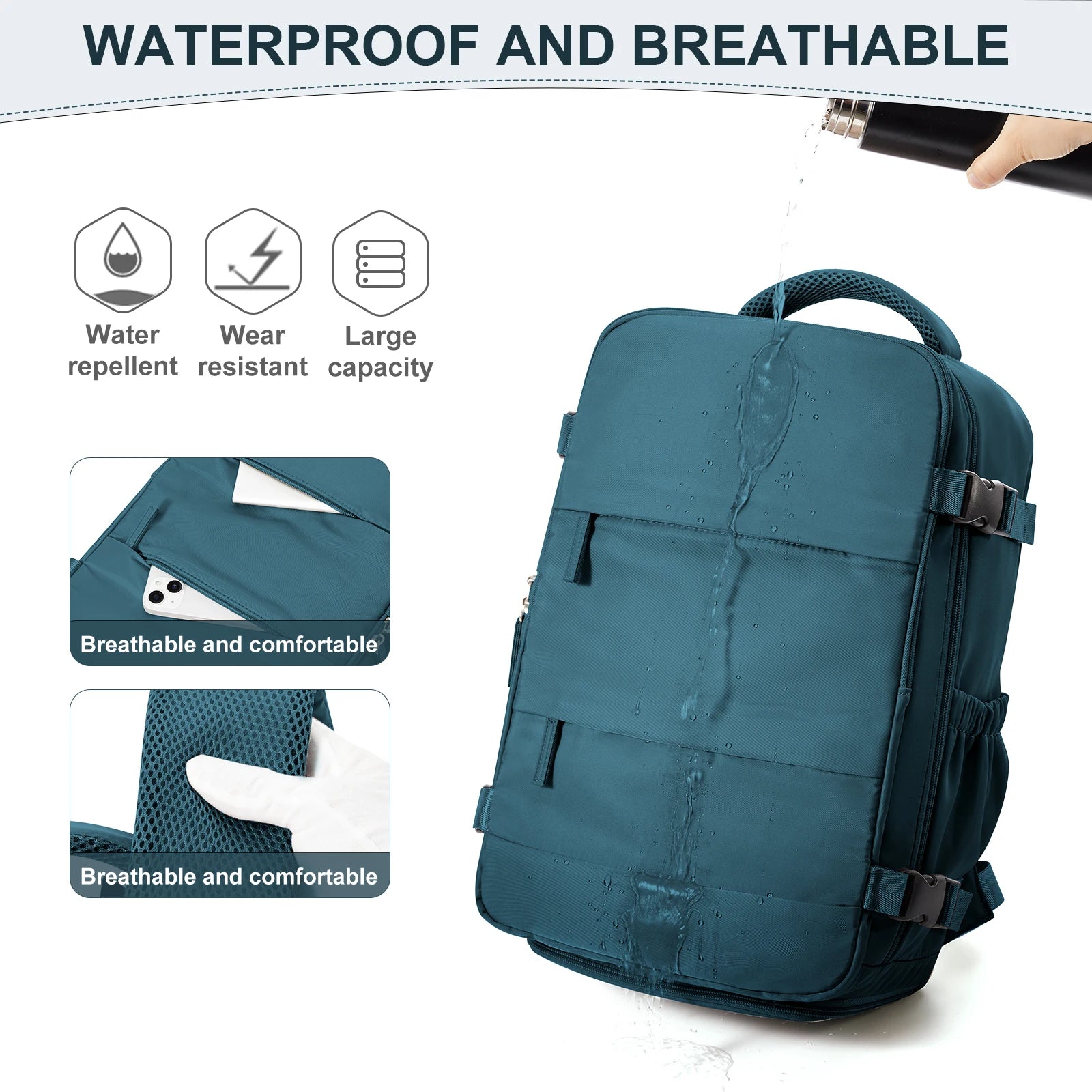 Women Men Hand Luggage Backpack Business Laptop Bag College Travel