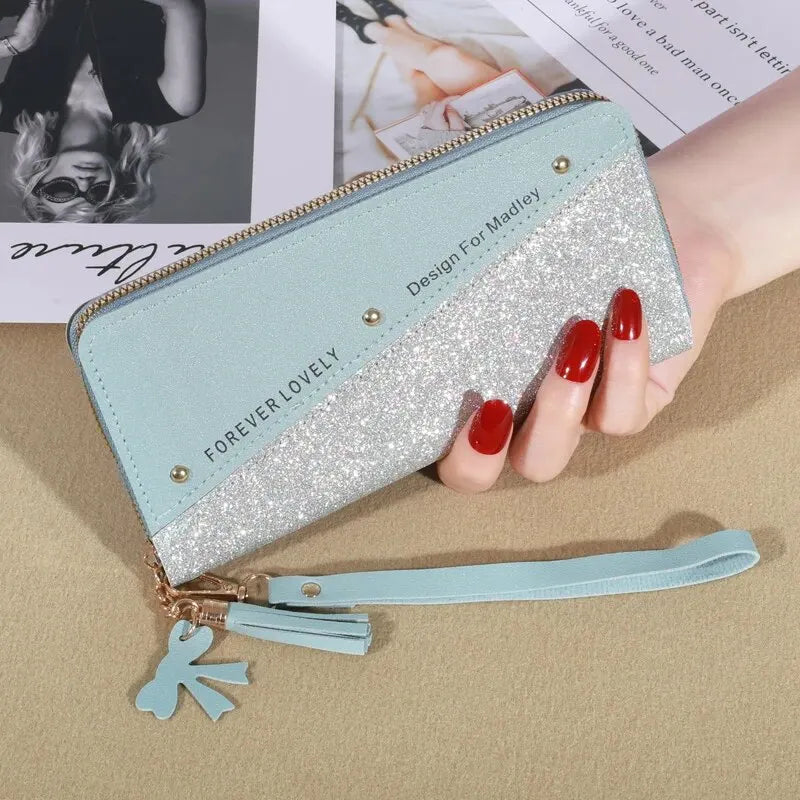 KISMIS New Long Women's Zipper Wallet - Korean Splicing, Color