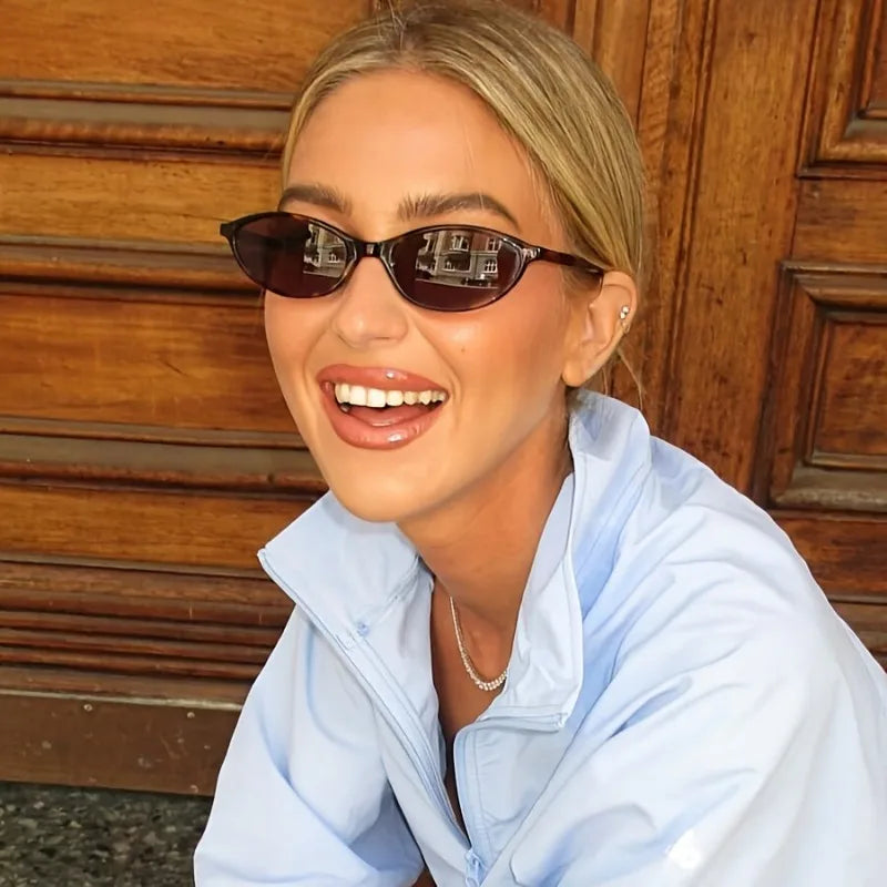 Stylish Unisex Oval Fashion Glasses - Small Frame Fashionable and