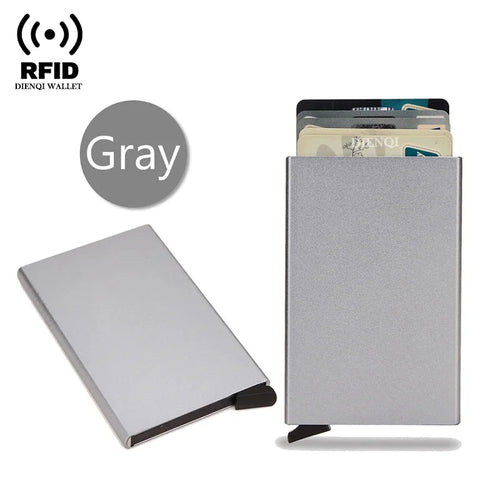 Rfid Credit Card Holder Metal Thin Slim Smart Wallet Men Women Wallets