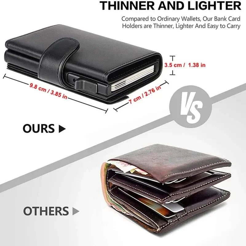 Rfid Microfiber Leather Men Wallets Fashion Card Holder Trifold Wallet