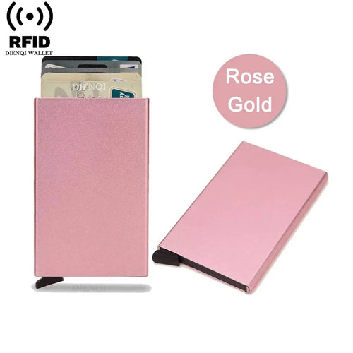 Rfid Credit Card Holder Metal Thin Slim Smart Wallet Men Women Wallets