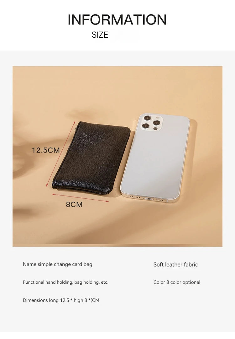 Fashion Leather Short Coin Purses Women Small Change Money Bags Pocket