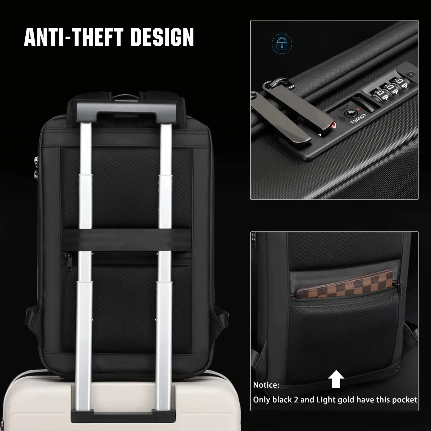 Men's 15.6" Laptop Hard Shell Backpack Waterproof Anti-theft
