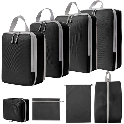 4 pcs/set Compressible Packing Travel Storage Bag Cubes Waterproof