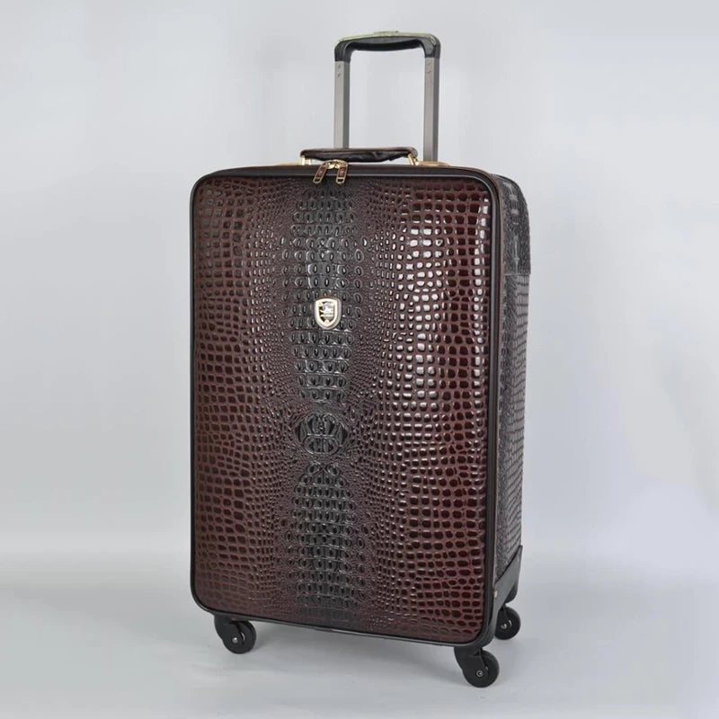 Genuine leather crocodile pattern travel luggage luxury fashion