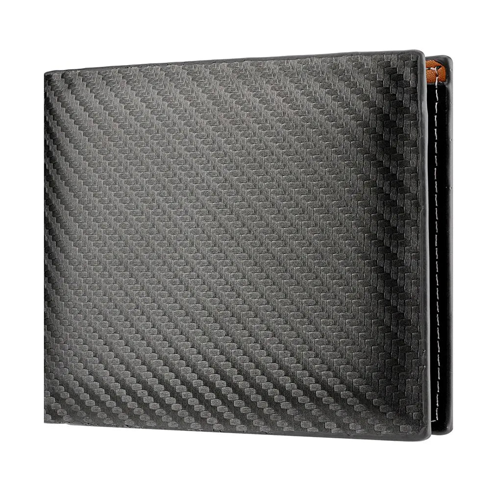 New Carbon Fiber Short Wallet Men's Card Bag Integrated Zipper Change