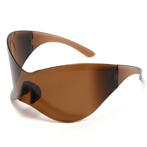 New Oversized Y2K Punk Rimless Sunglasses Women Men Brand Designer Hip