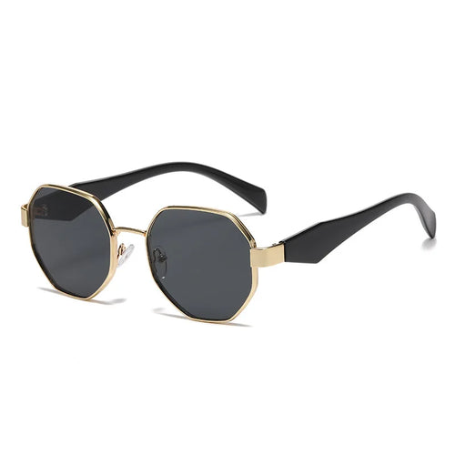 Trendy Polygonal Women's Sunglasses Men Fashion Metal Frame Driving