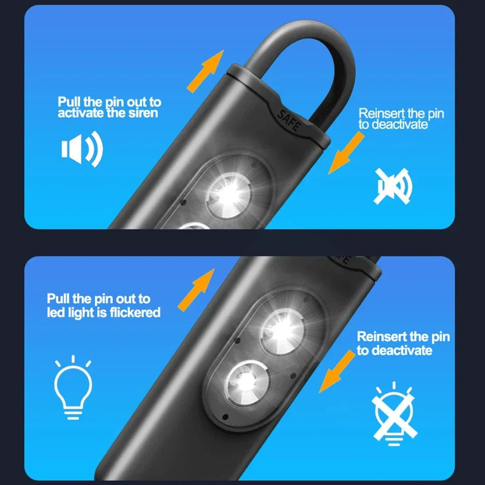 Self Defense Alarm 130dB LED Light Anti-wolf Alert for Teenagers Women