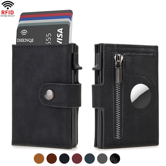 Rfid Carbon Fiber Men Wallets for Airtag Luxury Slim Mini Credit Card