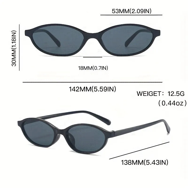 Stylish Unisex Oval Fashion Glasses - Small Frame Fashionable and