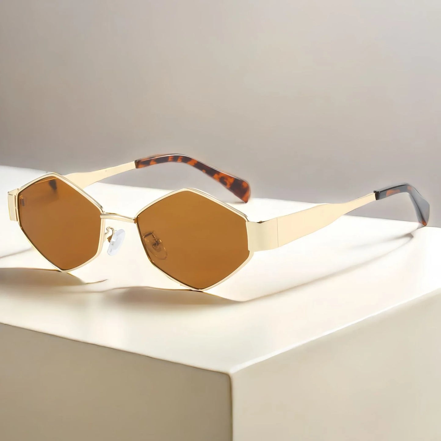 Fashion Hexagon Sunglasses Women 2024 Luxury Brand Design Unique