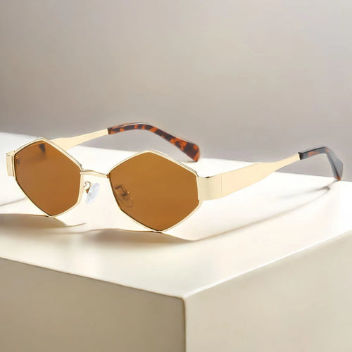 Fashion Hexagon Sunglasses Women 2024 Luxury Brand Design Unique