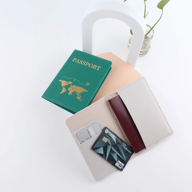 Simple Fashion Passport Cover World Map Thin Slim Travel Passport