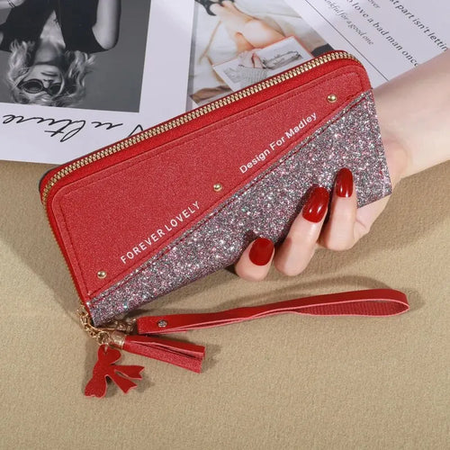 KISMIS New Long Women's Zipper Wallet - Korean Splicing, Color