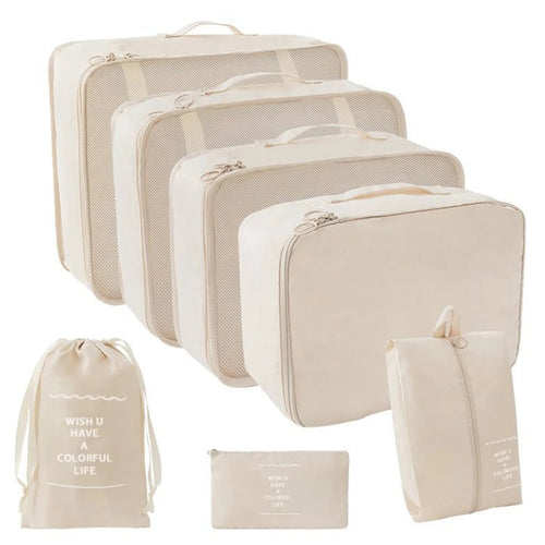 7 Pcs Set Travel Organizer Storage Bags Suitcase Packing Cubes Set