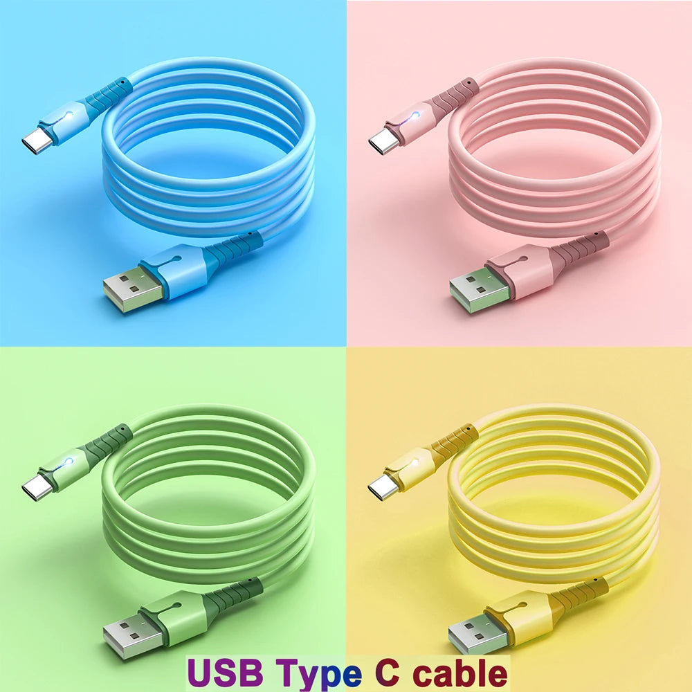 Multi Color lightweight liquid Data Cable Suitable For Android Samsung