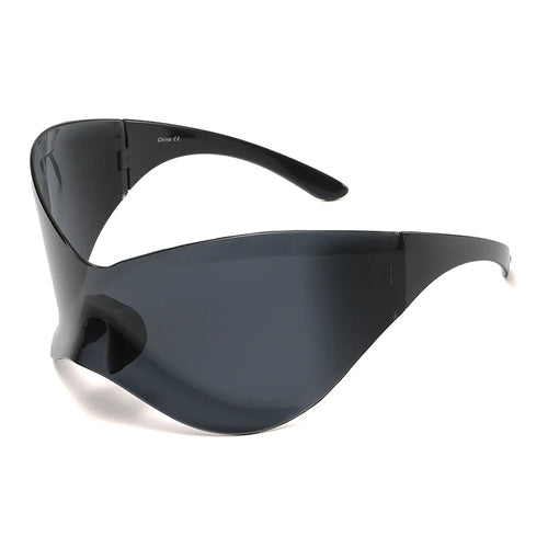 New Oversized Y2K Punk Rimless Sunglasses Women Men Brand Designer Hip