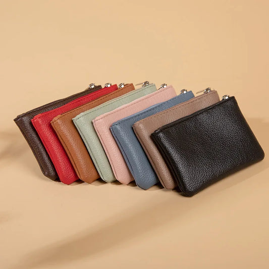 Fashion Leather Short Coin Purses Women Small Change Money Bags Pocket