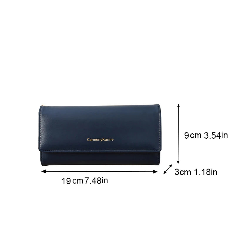 Fashion Women PU Leather Long Wallets Multi-functional Fold Purse