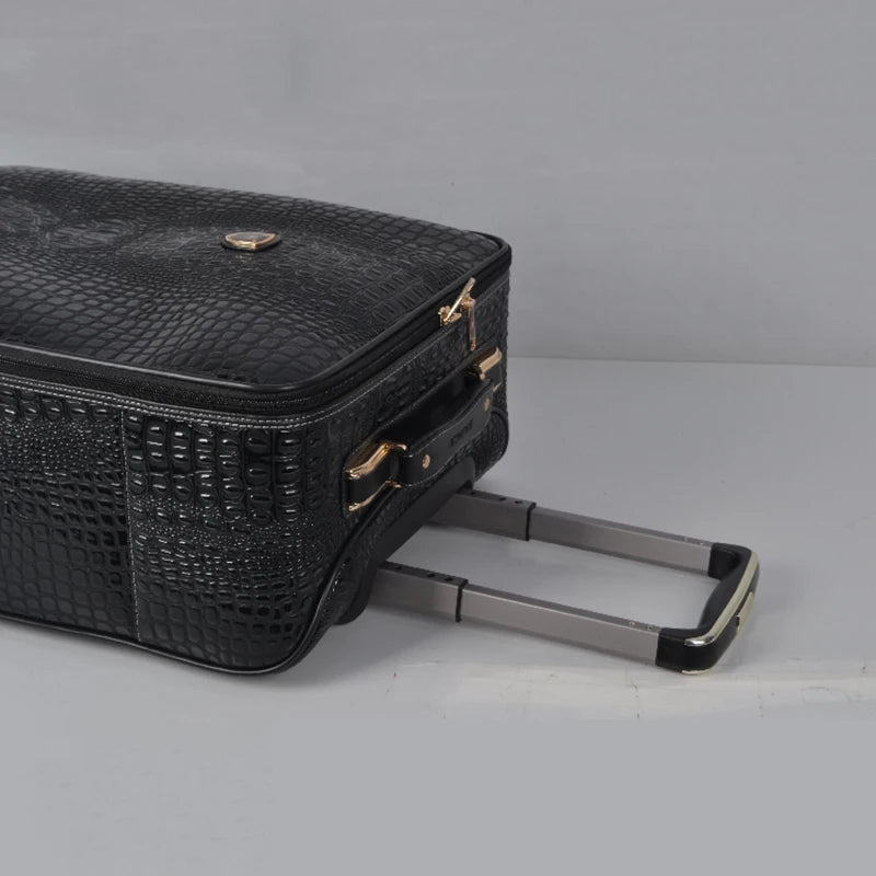 Genuine leather crocodile pattern travel luggage luxury fashion