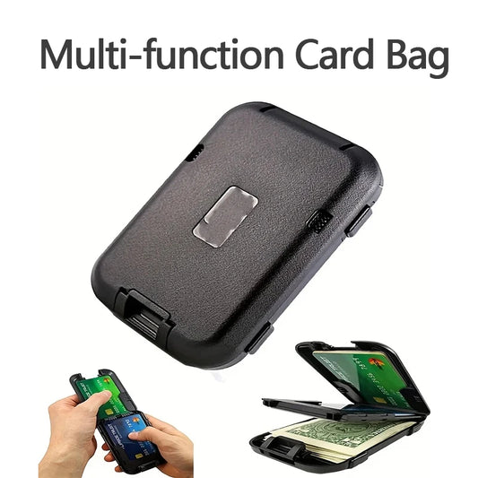 RFID Anti-Theft Brush Multi-Function Card Bag Aluminum Alloy Wallet
