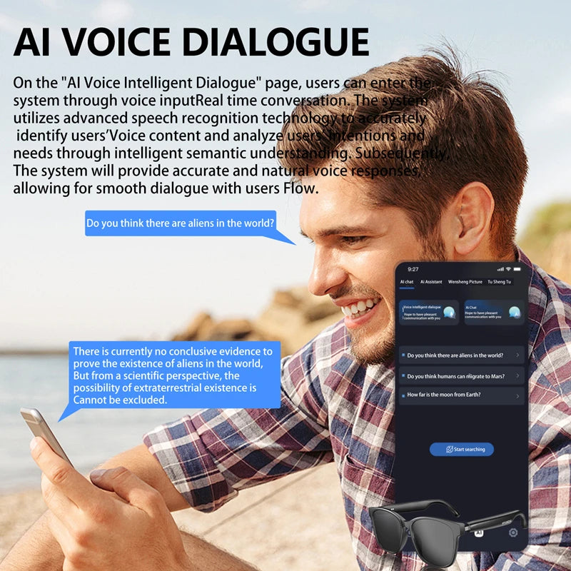 Xiaomi HY-C8 Smart Glasses AI Intelligent Translation Wireless