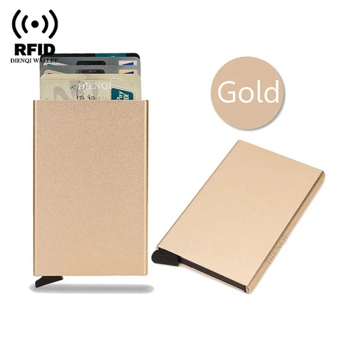 Rfid Credit Card Holder Metal Thin Slim Smart Wallet Men Women Wallets