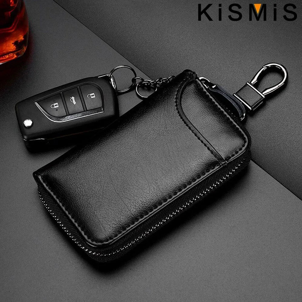 Genuine Leather KeyChain Unisex Key Bag Multifunction Organizer Wallet
