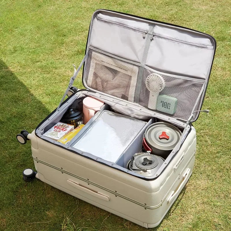 Luxury Valise PC Trolley Suitcases Travel Bag Custom Cup Holder Large