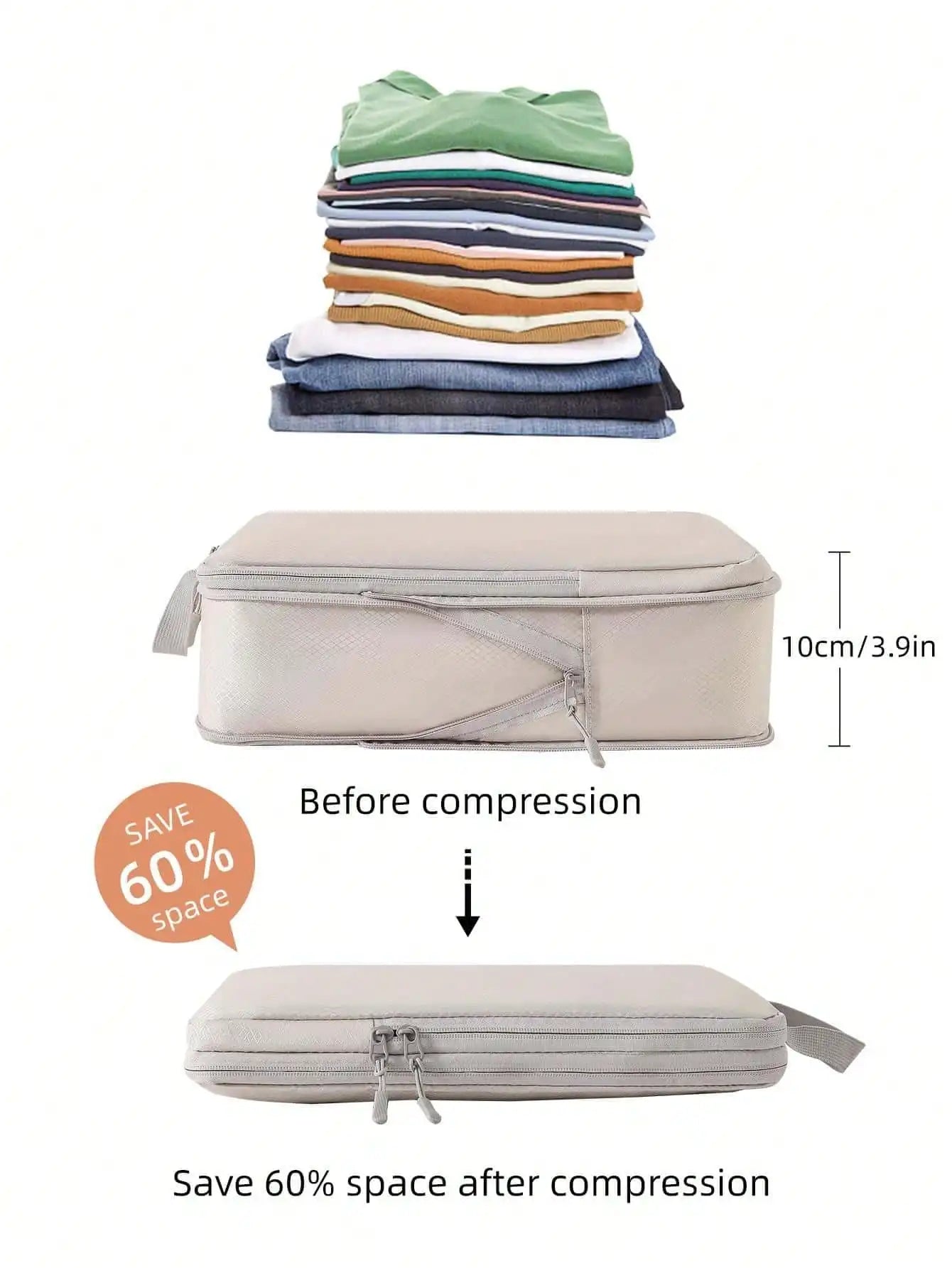 4 pcs/set Compressible Packing Travel Storage Bag Cubes Waterproof