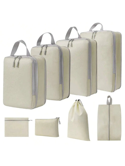 4 pcs/set Compressible Packing Travel Storage Bag Cubes Waterproof