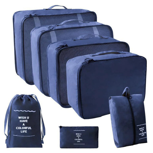 7 Pcs Set Travel Organizer Storage Bags Suitcase Packing Cubes Set