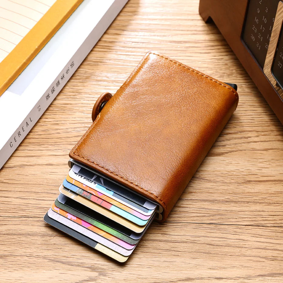 Rfid Men Card Wallets Carbon Fiber Slim Mini Wallet 14 Card Holders