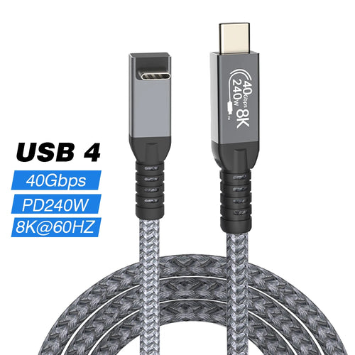 Thunderbolt USB 4 90 degree Angle Cable 40Gbps USB4 Elbow Type C