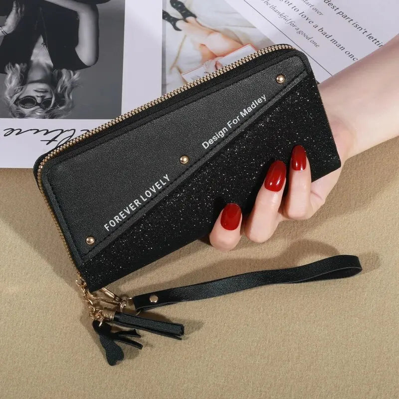 KISMIS New Long Women's Zipper Wallet - Korean Splicing, Color