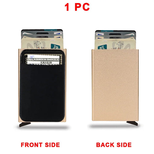 Rfid Smart Credit Card Holder Wallets Metal Slim Pop Up Minimalist Men