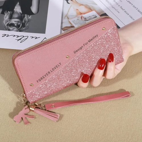 KISMIS New Long Women's Zipper Wallet - Korean Splicing, Color