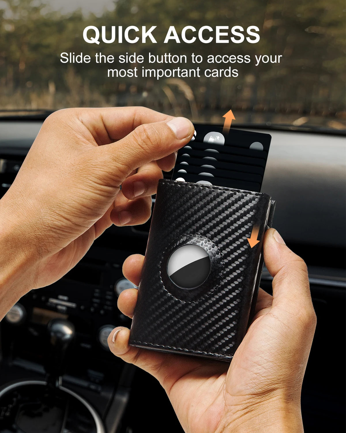 Mens Wallet Card Holder RFID Pop Up Wallet for Men Slim Minimalist