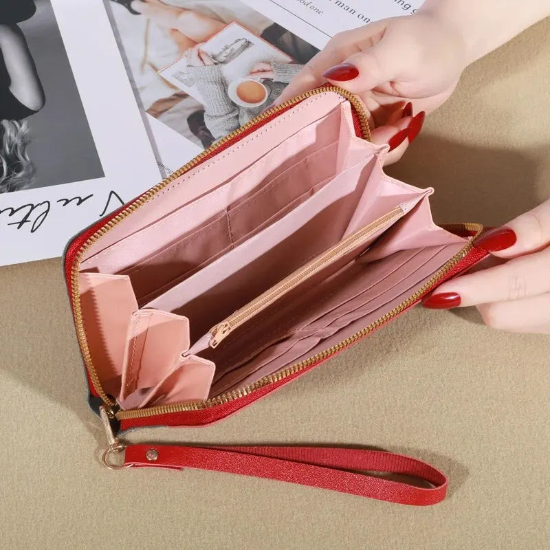 KISMIS New Long Women's Zipper Wallet - Korean Splicing, Color