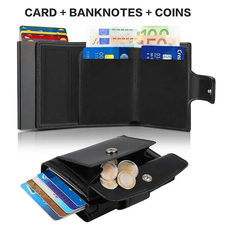 Rfid Microfiber Leather Men Wallets Fashion Card Holder Trifold Wallet