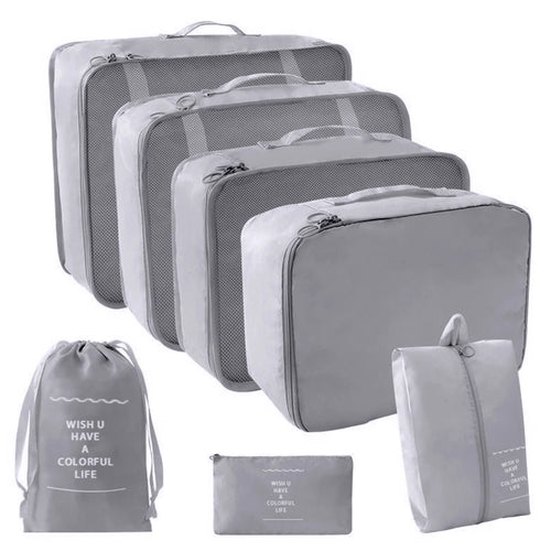 7 Pcs Set Travel Organizer Storage Bags Suitcase Packing Cubes Set