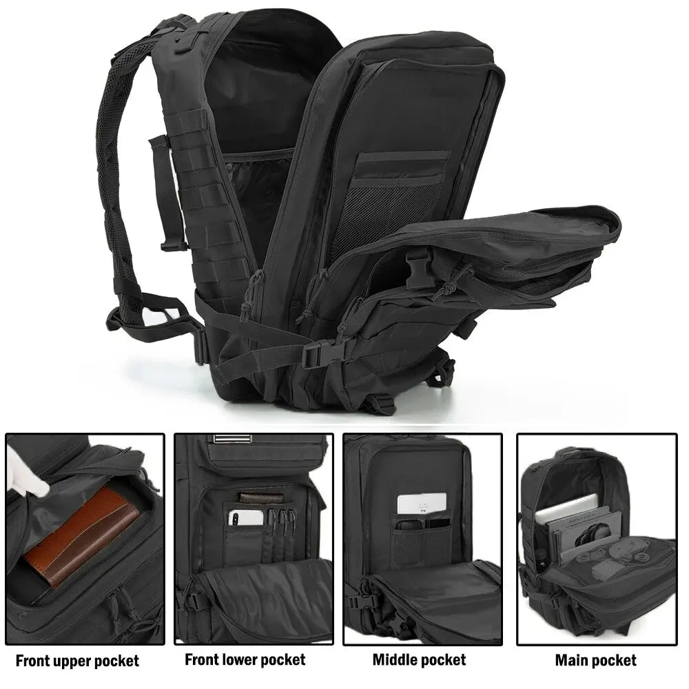 QT&QY 50L Man Tactical Backpacks Survival Traveling Bags Hking Outdoor