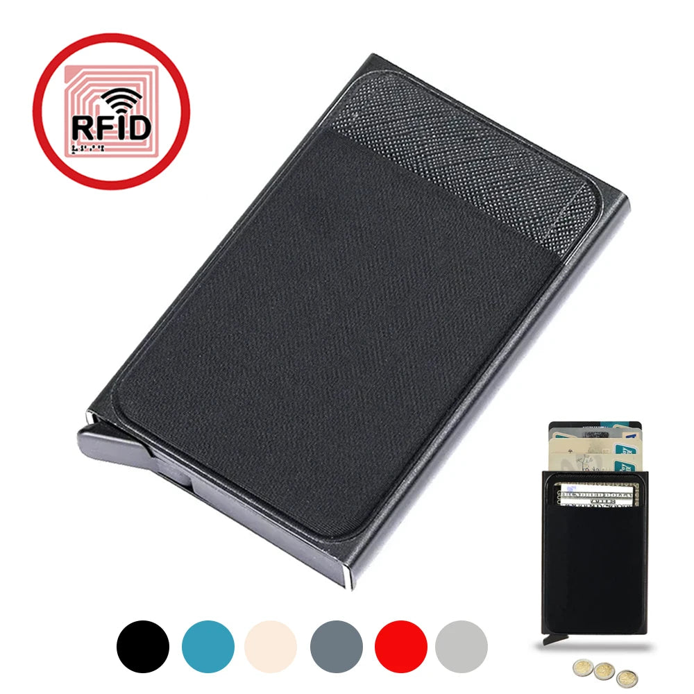 Rfid Smart Credit Card Holder Wallets Metal Slim Pop Up Minimalist Men