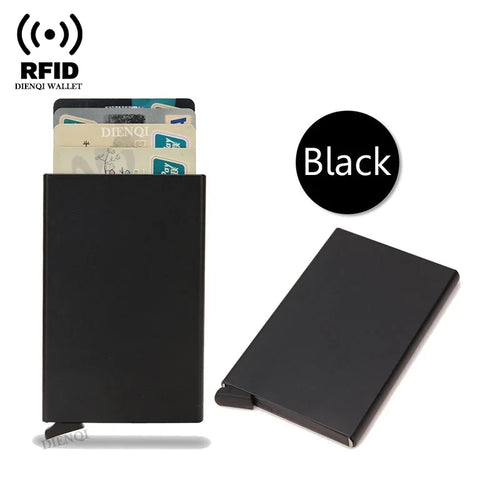 Rfid Credit Card Holder Metal Thin Slim Smart Wallet Men Women Wallets