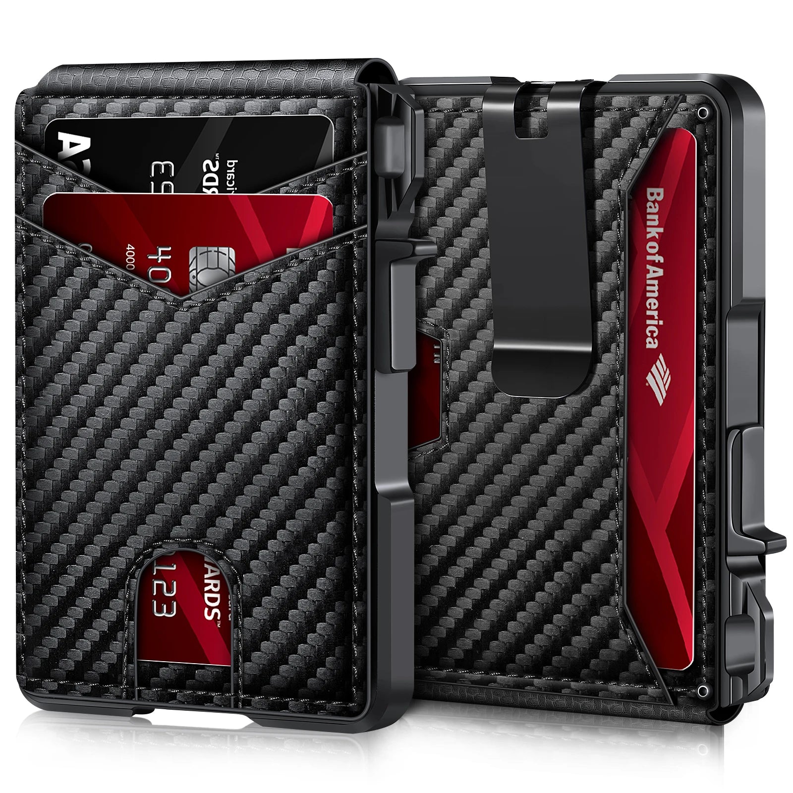 Mens Wallet Tactical Bifold Wallets for Men Metal RFID Blocking