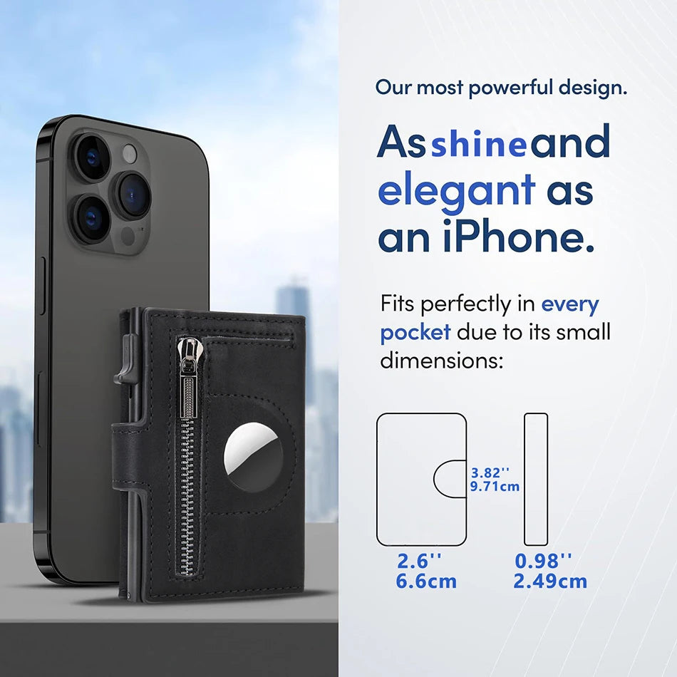 Rfid Carbon Fiber Men Wallets for Airtag Luxury Slim Mini Credit Card