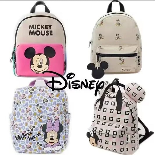 Disney Mickey Mouse Cartoon Fashion Backpack Women's Minnie Canvas